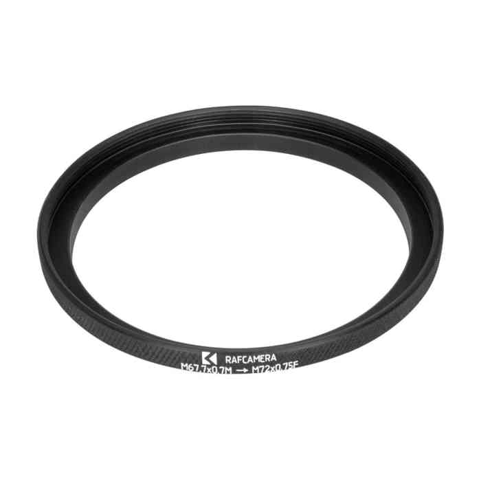 M67.7x0.7 to M72x0.75 step-up ring for Schneider Cinelux-Ultra 2/90mm lens