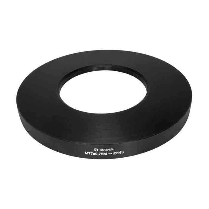 M77x0.75 male thread to 143mm outer diameter adapter (rear projecting)