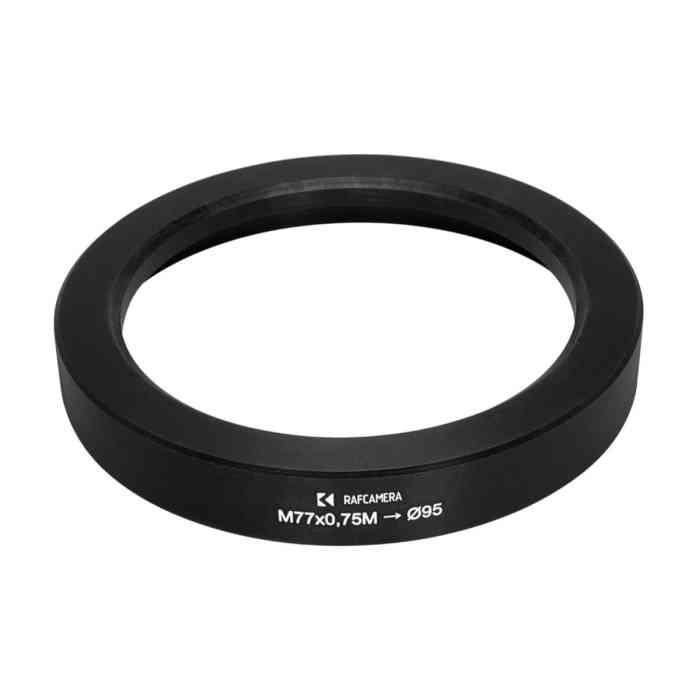 M77x0.75 male thread to 95mm outer diameter adapter (rear projecting)