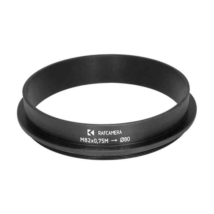 M82x0.75 male thread to 80mm outer diameter adapter (lens hood)