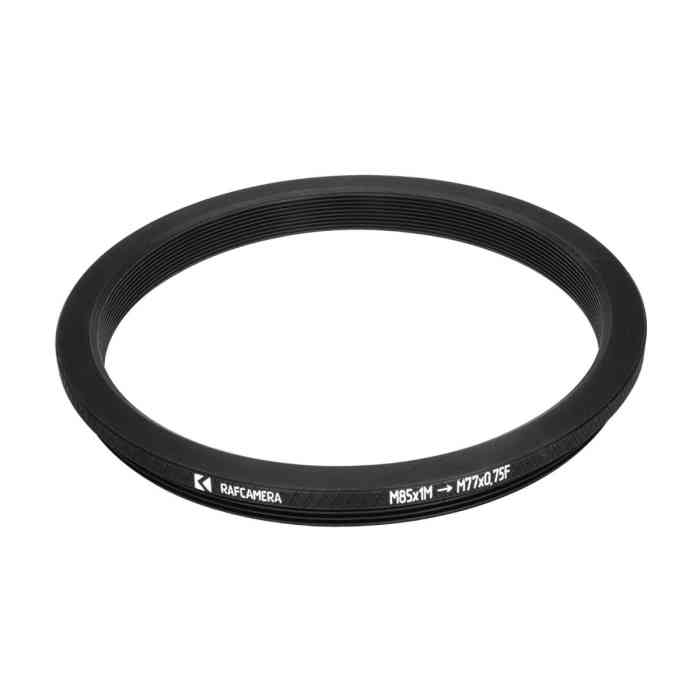 M85x1 to M77x0.75 Step-Down Ring (filter adapter), 3.5mm thick