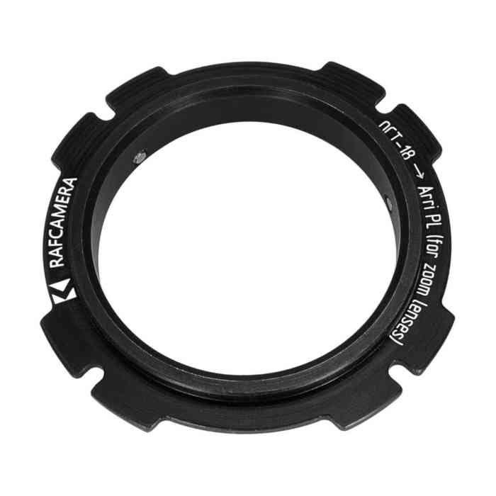OCT-18 lens to Arri PL camera mount adapter for zoom lenses, black