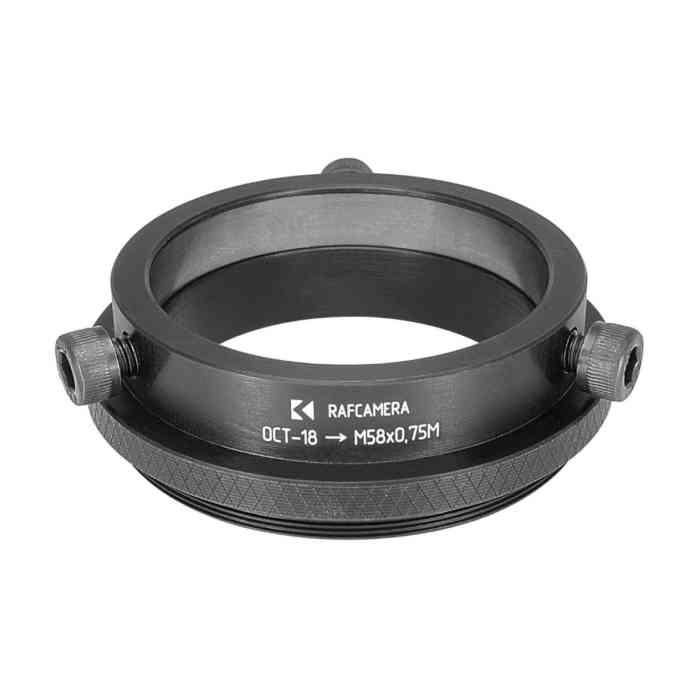 OCT-18 lens to M58x0.75 male thread helicoid adapter