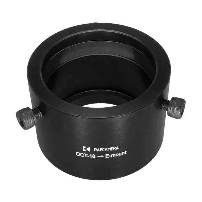 OCT-18 lens to Sony E-mount camera adapter for zoom lenses