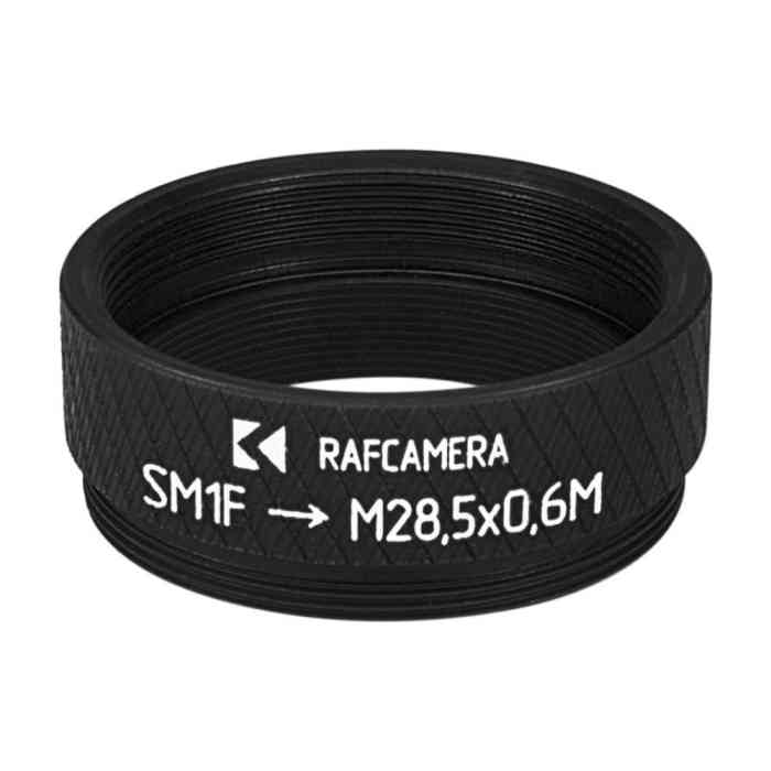 SM1 female to M28.5x0.6 male thread adapter