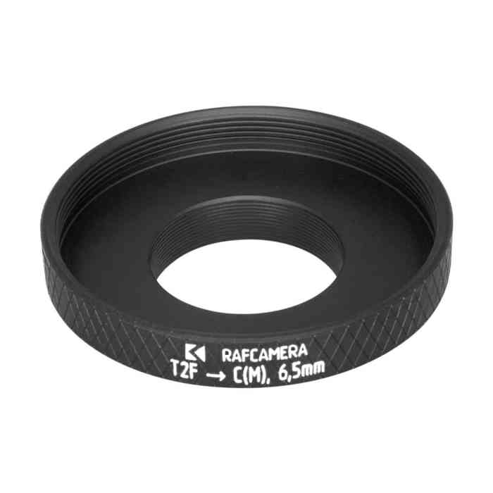 T2 (M42x0.75) female thread to C-mount camera adapter, 6.5mm