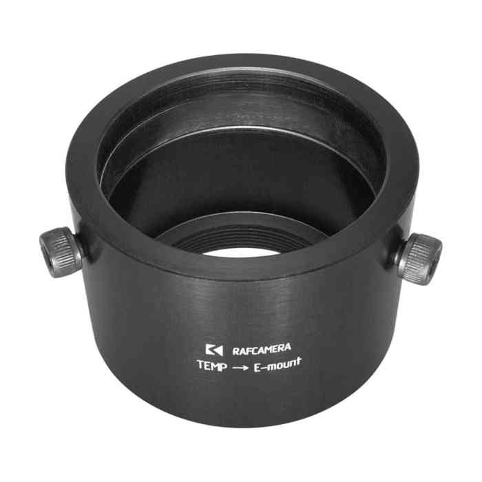 TEMP lens to Sony E-mount camera adapter with screws