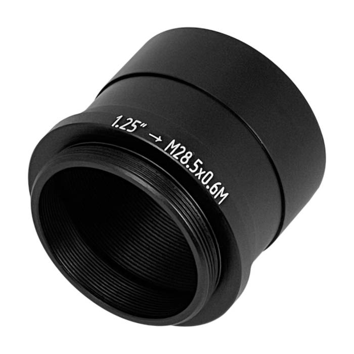 1.25" telescope port to M28.5x0.6 male thread adapter