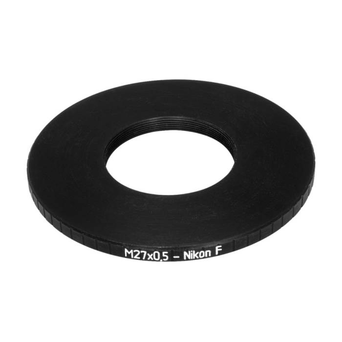 M27x0.5 (Spiratone) female thread to Nikon F camera mount adapter