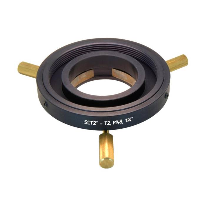 SCT 2 inch to T2 or M48 or 1.25 inch adapter (3-in-1), short, adjustable