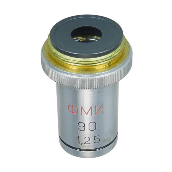 LOMO Microscope Objective - Achromat 90x1.25, Oil, Phase