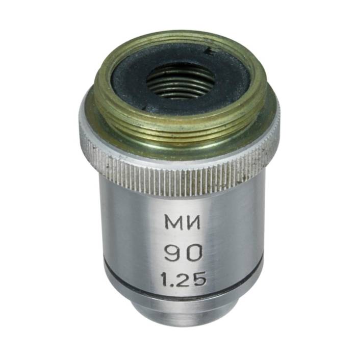 LOMO Microscope Objective - Achromat 90x1.25, Oil, Spring