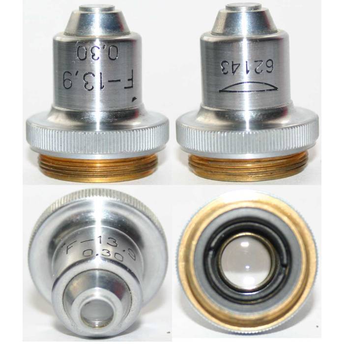LOMO Microscope Objective - Achromat F=13.9mm, n.a.0.30