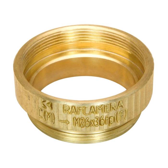 M26x0.7 (36tpi, Mitutoyo) female thread to to C-mount camera, bronze