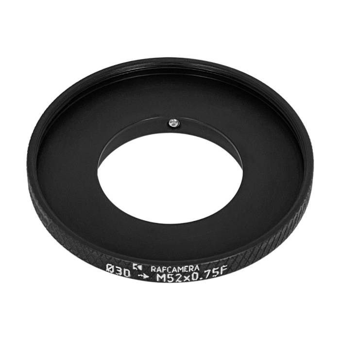 30mm clamp to M52x0.75 female thread adapter