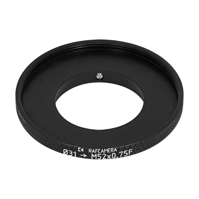 31mm clamp to M52x0.75 female thread adapter