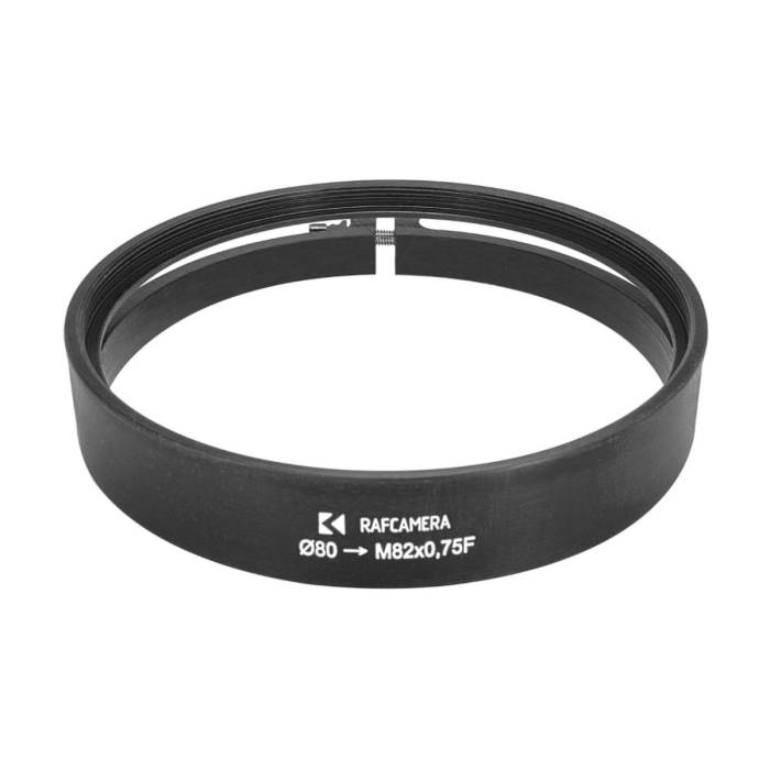 Clamp adapter to use M82 filters on 80mm lenses