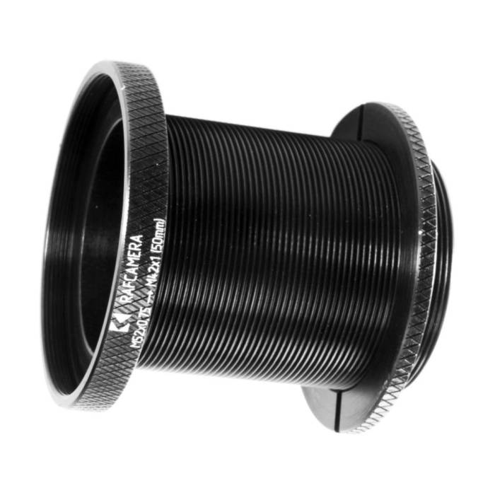 50mm M52x0.65 female - M42x1 male thread extender (variable tube) with stop ring