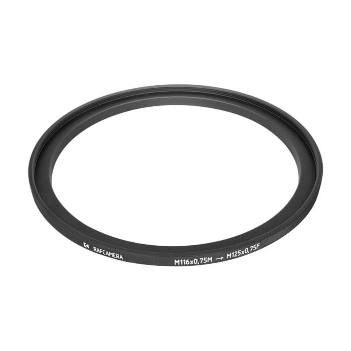 M116x0.75 male to M125x0.75 female thread adapter (116mm to 125mm step-up ring)