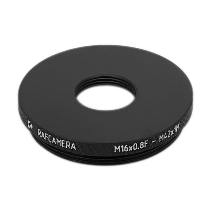 M16x0.8 female to M42x1 male thread adapter for Cassar 2.8/1.25cm lens