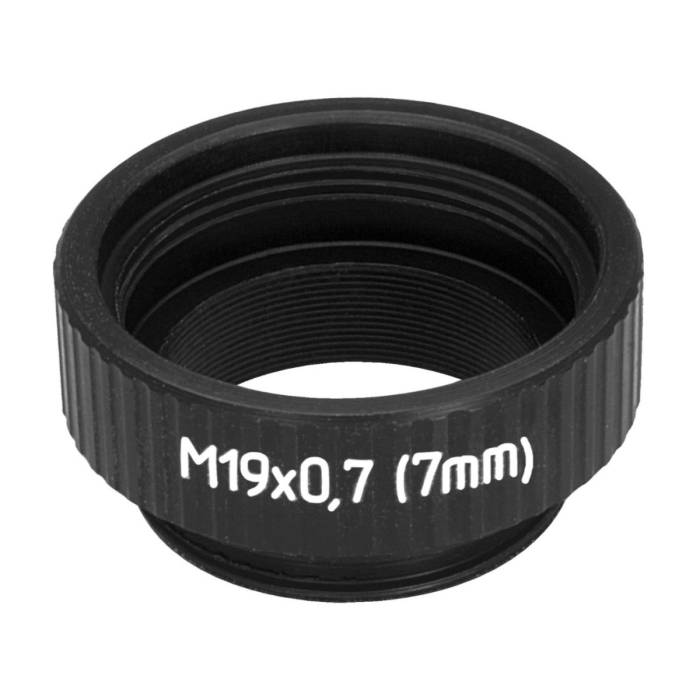 7mm extender for M19x0.75 microscope objectives (Mikroval), black