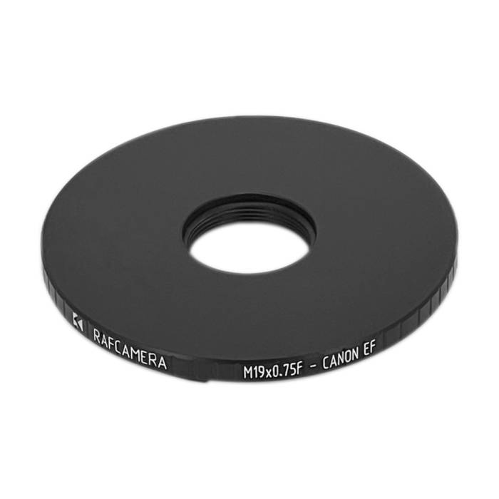M19x0.75 female thread to Canon EF camera mount adapter
