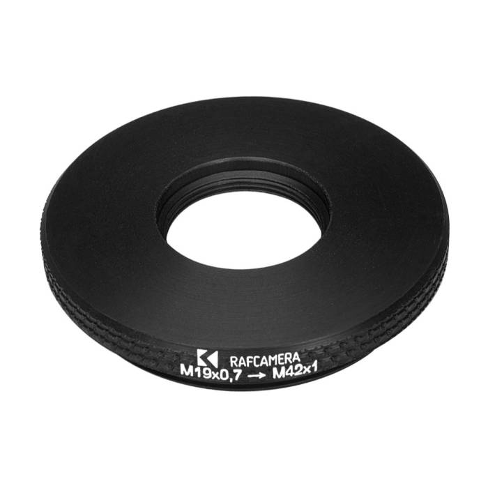 M19x0.75 female to M42x1 male thread adapter