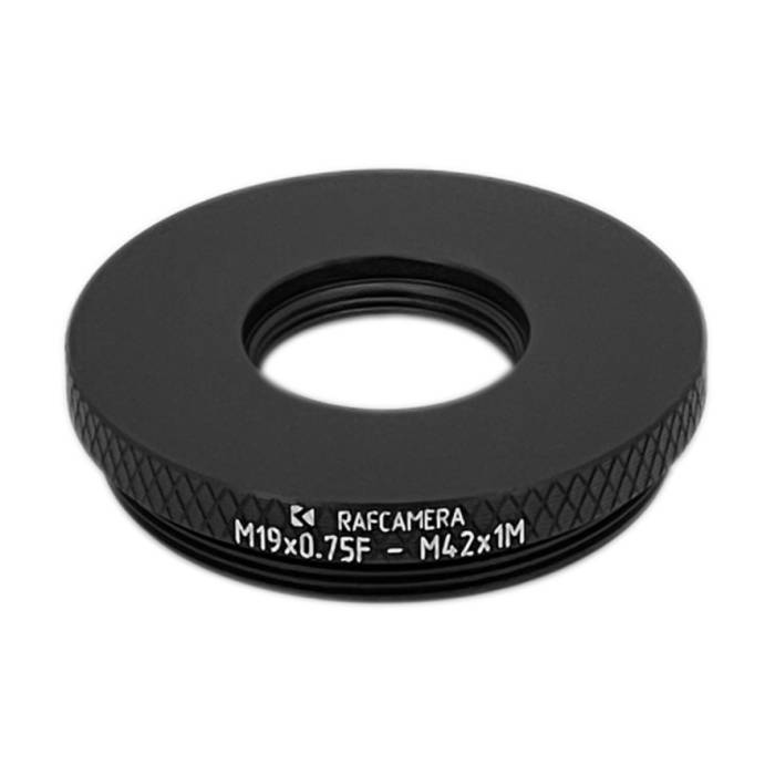 M19x0.75 female to M42x1 male thread adapter