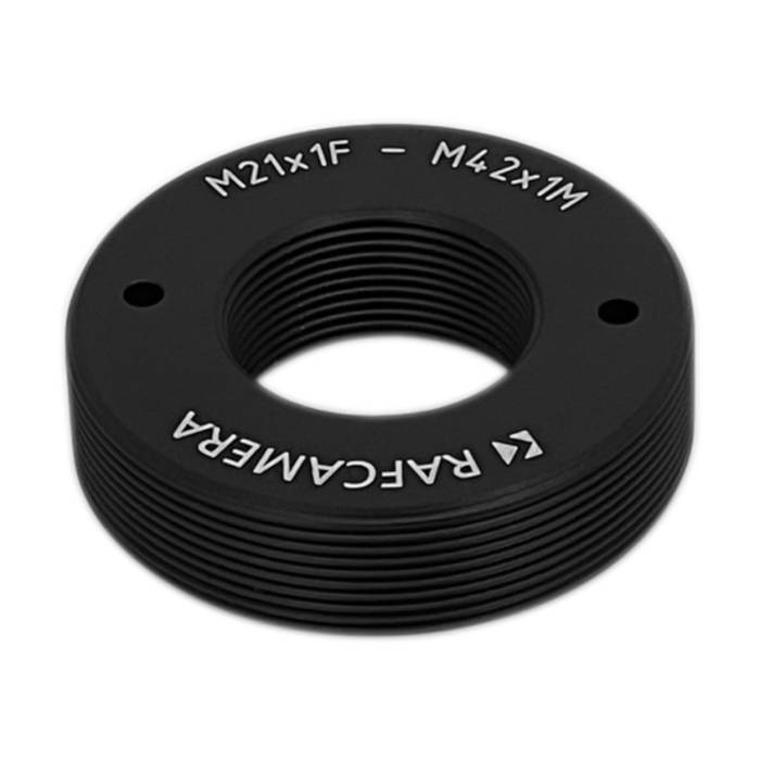 M21x1 female to M42x1 male thread adapter, flangeless