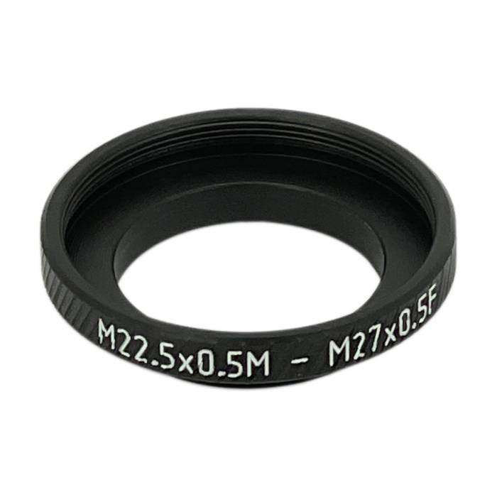 M22.5x0.5 male to M27x0.5 female thread adapter