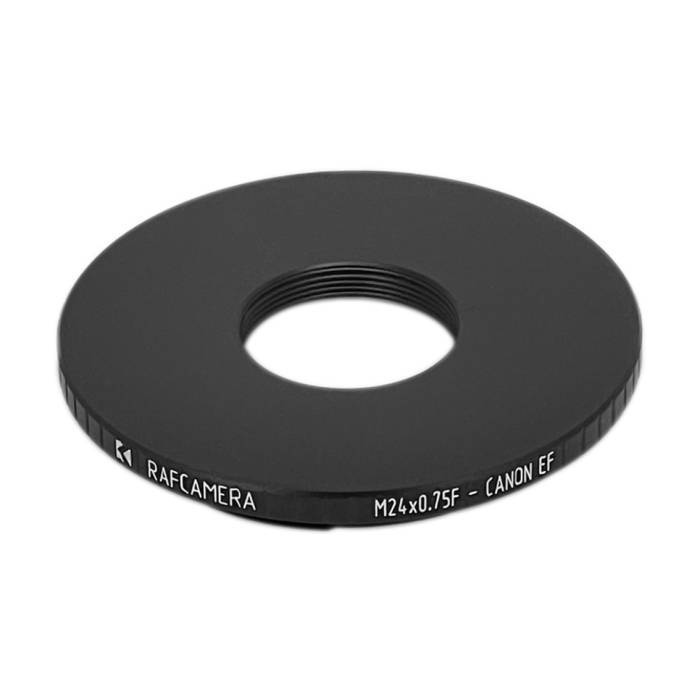 M24x0.75 female thread to Canon EOS camera mount adapter