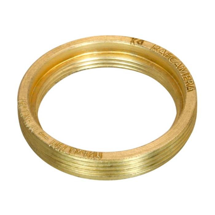 M24x0.75 male to M19x0.75 female thread adapter, flangeless, bronze