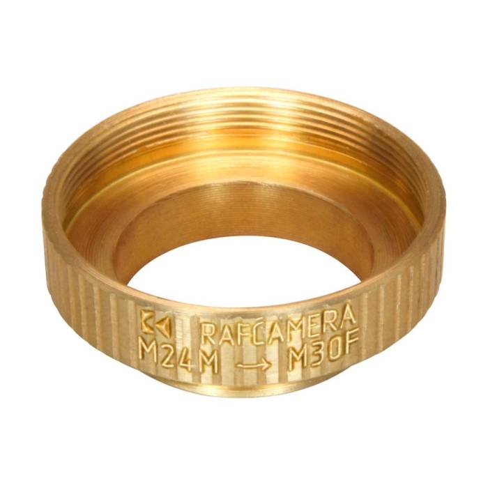 M24x0.75 male to M30x0.75 female thread adapter, bronze