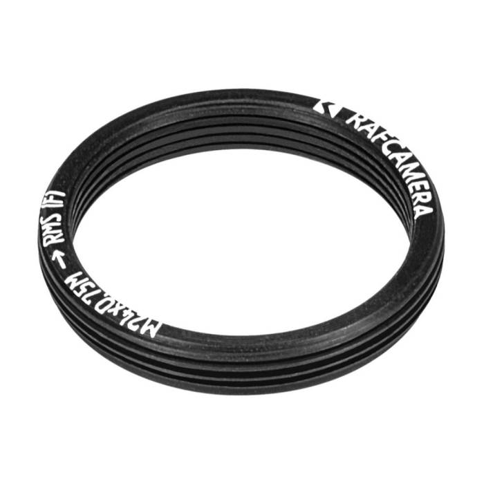 M24x0.75 male to RMS female thread adapter, flangeless, black