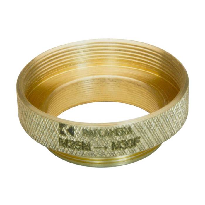 M25x0.75 male to M30x0.75 female thread adapter, bronze