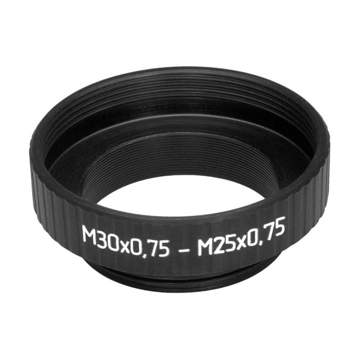 M25x0.75 male to M30x0.75 female thread adapter, black