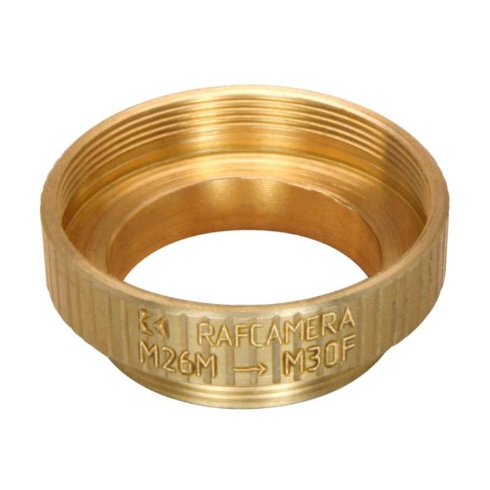 M26x0.75 male to M30x0.75 female thread adapter, bronze
