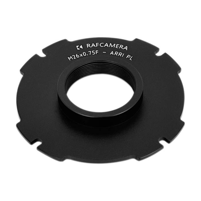 M26x0.75 female thread to Arri PL camera mount adapter