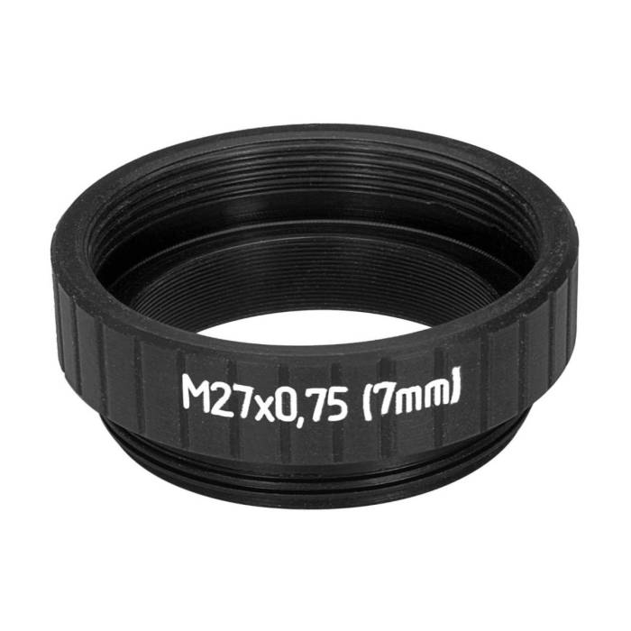7mm extender for M27x0.75 microscope objectives, black