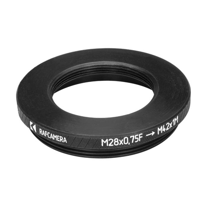 M28x0.75 female to M42x1 male thread adapter