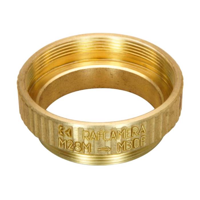 M28x0.75 male to M30x0.75 female thread adapter, bronze