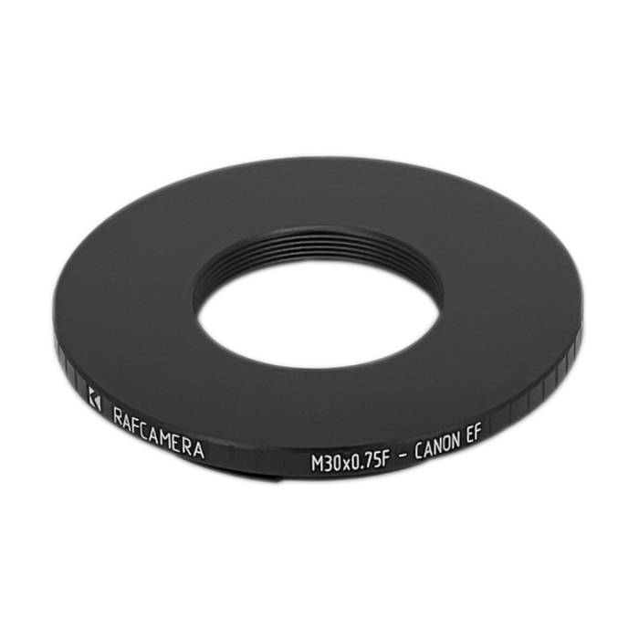 M30x0.75 female thread to Canon EOS camera mount adapter