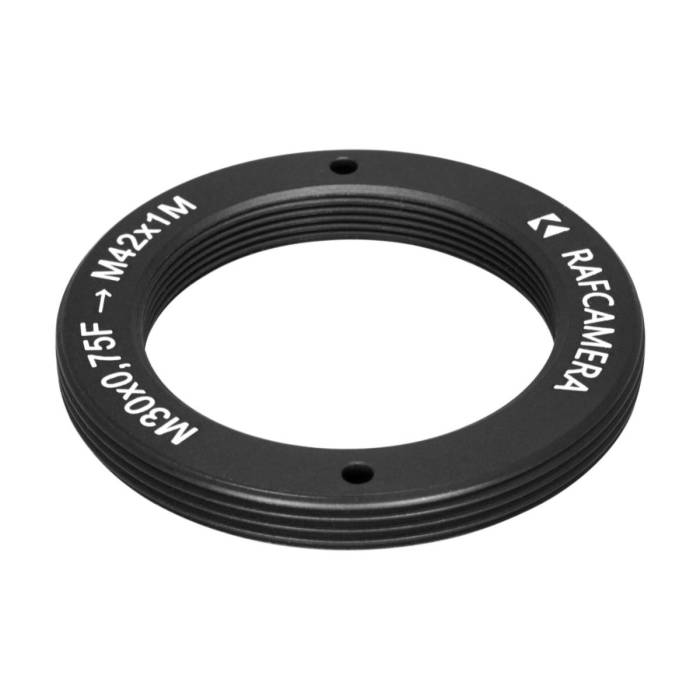 M30x0.75 female to M42x1 male thread adapter, flangeless