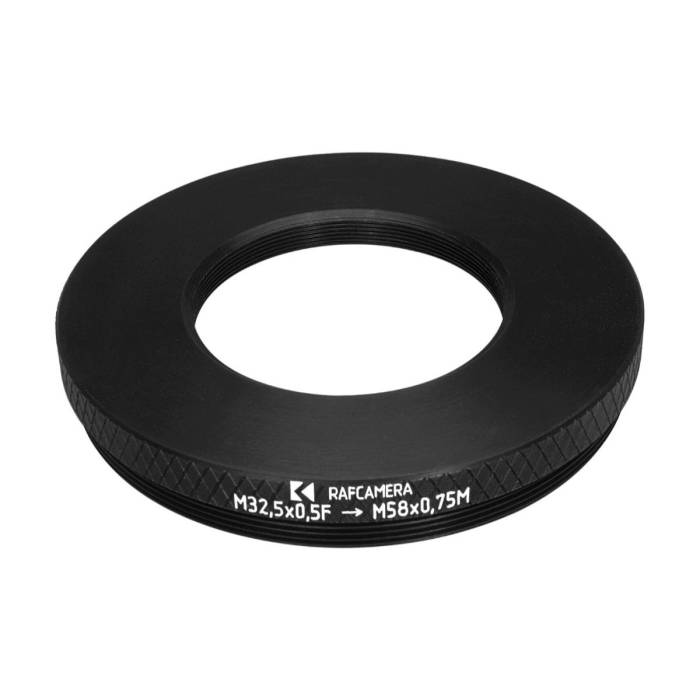 M32.5x0.5 female to M58x0.75 male thread adapter