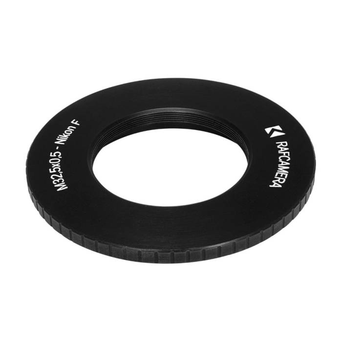 M32.5x0.5 female thread to Nikon F camera mount adapter