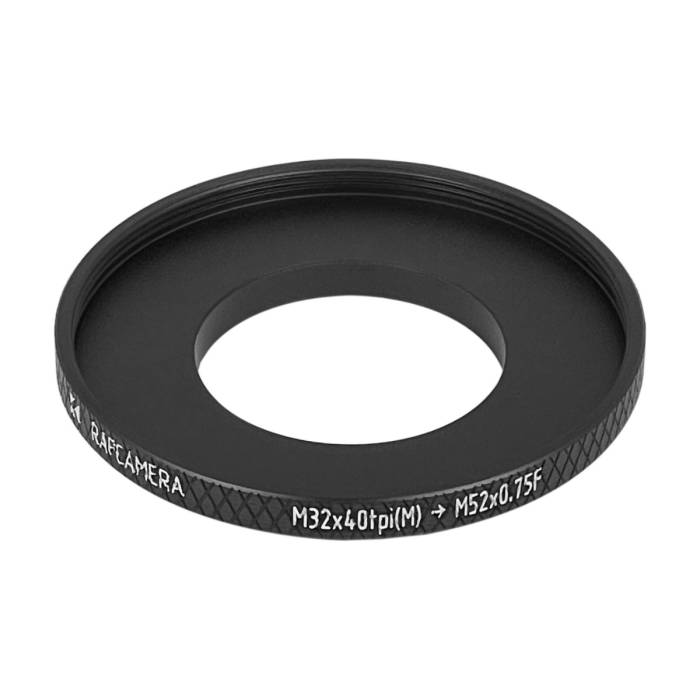 M32x40tpi male to M52x0.75 female thread adapter