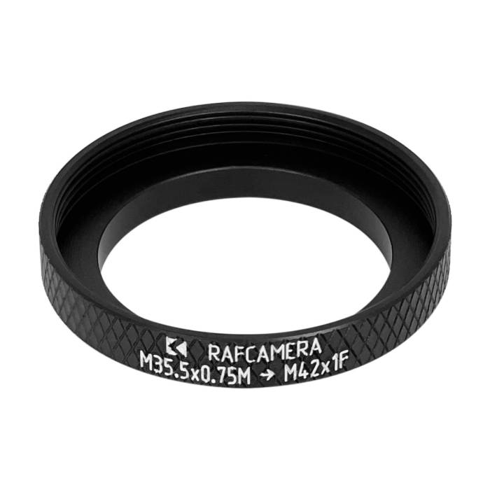 M35.5x0.75 male to M42x1 female thread adapter