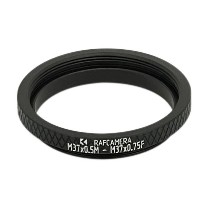 M37x0.5 male to M37x0.75 female thread adapter