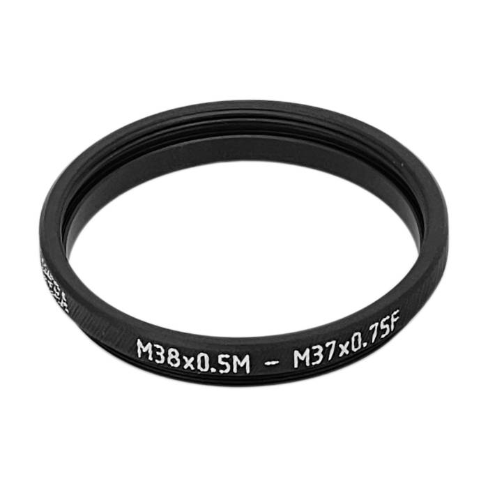 M38x0.5 male to M37x0.75 female thread adapter