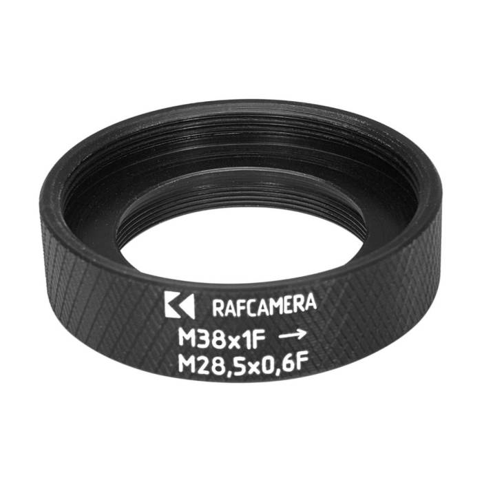 M38x1 female to M28.5x0.6 female thread adapter for telescope